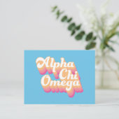 Carte Postale Alpha Chi Omega | Écriture Groovy (Debout devant)