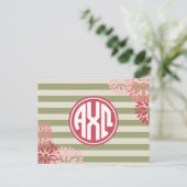 Carte Postale Alpha Chi Omega | Motif Rayure Monogramme (Debout devant)