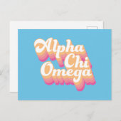 Carte Postale Alpha Chi Omega | Script Super (Devant / Derrière)