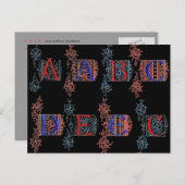 Carte postale Alphabet (Devant / Derrière)