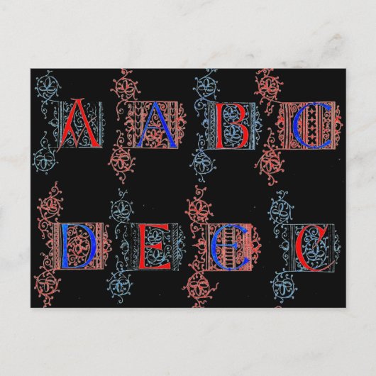 Carte postale Alphabet (Devant)