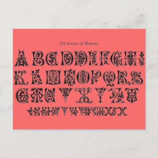 Carte postale Alphabet (Devant)