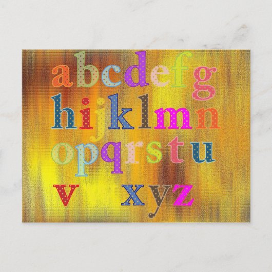 Carte postale Alphabet (Devant)