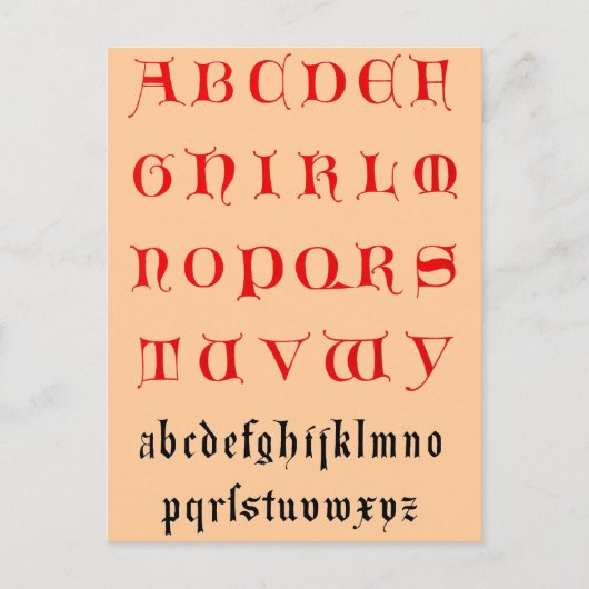 Carte postale Alphabet (Devant)