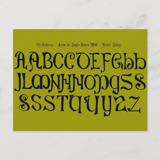 Carte postale Alphabet (Devant)