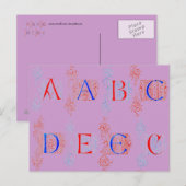 Carte postale Alphabet (Devant / Derrière)