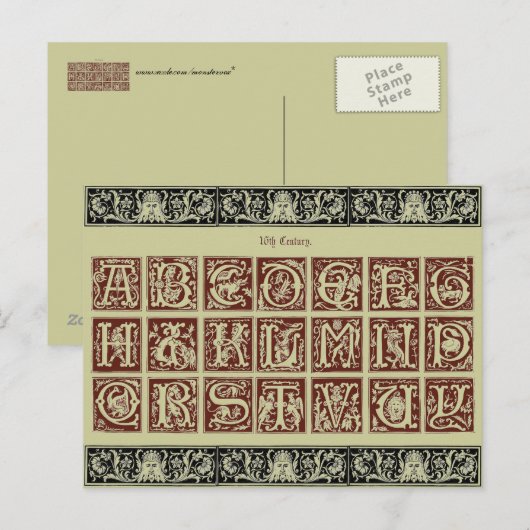 Carte postale Alphabet (Devant / Derrière)