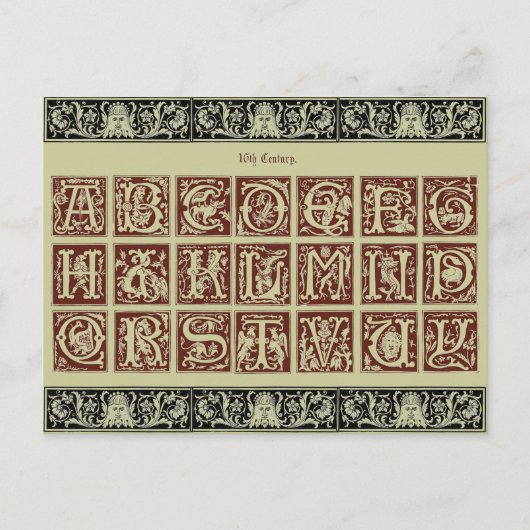 Carte postale Alphabet (Devant)