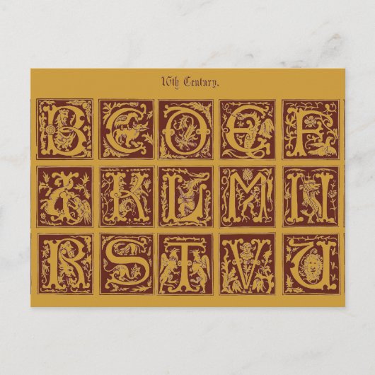 Carte postale Alphabet (Devant)