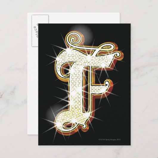 Carte Postale Alphabet à bille F (Devant / Derrière)