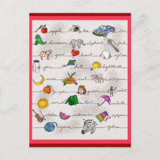 Carte Postale Alphabet A-Z