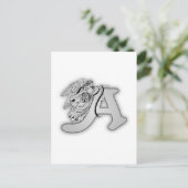 Carte Postale Alphabet Angel A Monogramme initial (Debout devant)