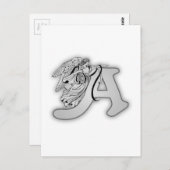 Carte Postale Alphabet Angel A Monogramme initial (Devant / Derrière)