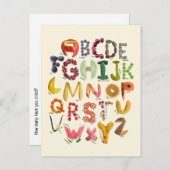 Carte Postale Alphabet anglais (Devant / Derrière)