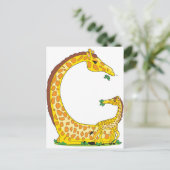 Carte Postale alphabet animal G (Debout devant)