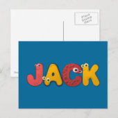Carte Postale alphabet animal Jack (Devant / Derrière)
