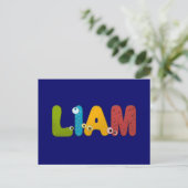 Carte Postale alphabet animal Liam (Debout devant)