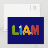Carte Postale alphabet animal Liam (Devant / Derrière)