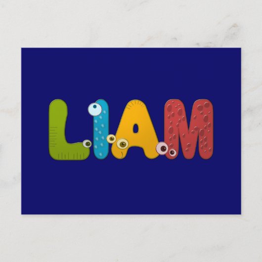 Carte Postale alphabet animal Liam (Devant)