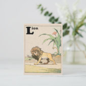 Carte Postale Alphabet Animal Lion de la Jungle (Debout devant)