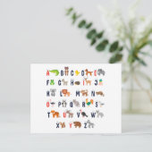 Carte Postale Alphabet Animaux - super mignon ! (Debout devant)