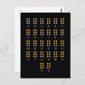 Carte Postale Alphabet braille Blind Art (Devant / Derrière)