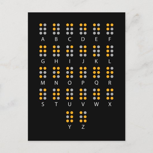 Carte Postale Alphabet braille Blind Art (Devant)