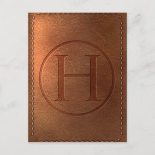 Carte Postale alphabet cuir lettre H