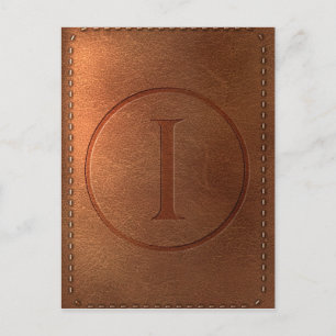 Carte Postale alphabet cuir lettre I