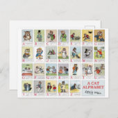 Carte Postale Alphabet de chat, Louis Wain (Devant / Derrière)