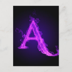 Carte Postale alphabet de flamme violette