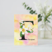 Carte Postale Alphabet de fleurs avec l'arrière - plan (Debout devant)