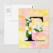Carte Postale Alphabet de fleurs avec l'arrière - plan (Devant / Derrière)