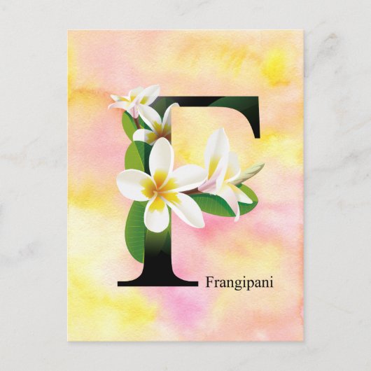 Carte Postale Alphabet de fleurs avec l'arrière - plan (Devant)