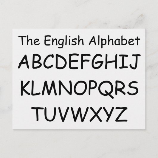 Carte Postale Alphabet de Janz White Smoke ABC (Devant)