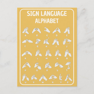 Carte Postale Alphabet de la langue des signes à deux mains