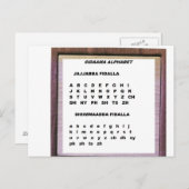 Carte Postale Alphabet de Sidaama (Devant / Derrière)