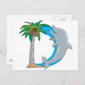 Carte Postale Alphabet des Animaux Dauphin (Devant / Derrière)