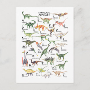 Carte Postale Alphabet Dinosaure