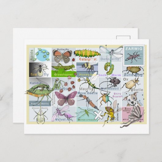 Carte Postale Alphabet d'intersection (Devant / Derrière)