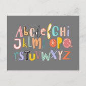 Carte Postale Alphabet enfants typographie cool (Devant)