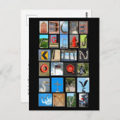 Carte Postale Alphabet épelé avec lettres d'images (Devant / Derrière)