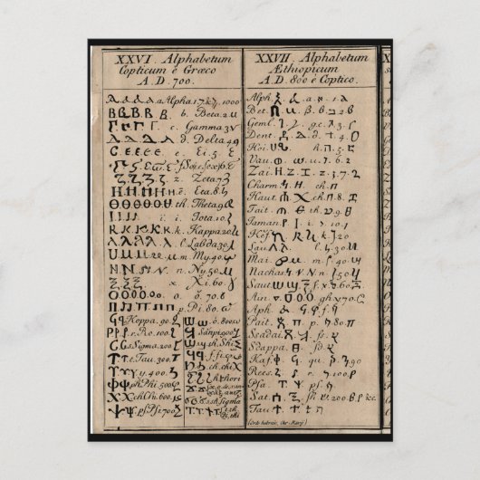 Carte Postale Alphabet éthiopien-copte (Devant)