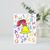 Carte Postale Alphabet Girl (Debout devant)