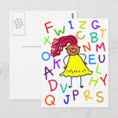 Carte Postale Alphabet Girl (Devant / Derrière)