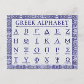 Carte Postale Alphabet grec (Devant)