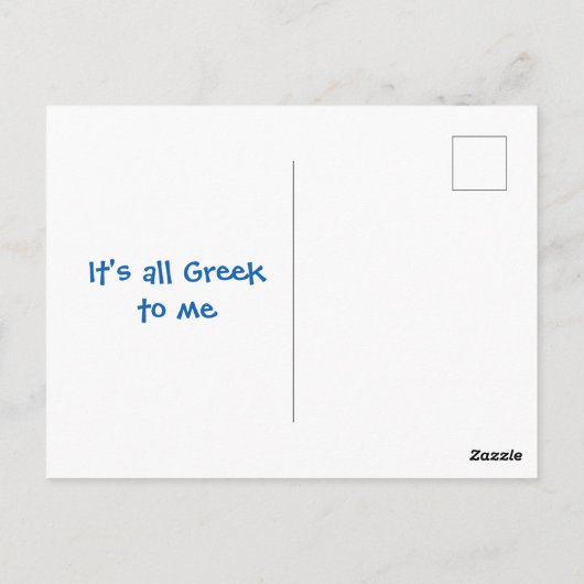 Carte Postale Alphabet grec horizontal (Dos)