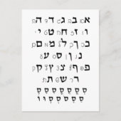 Carte Postale Alphabet hébreu avec Nikkud Éducation juive (Devant)