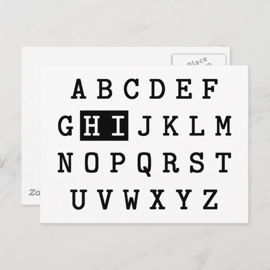 Carte Postale Alphabet Hi (Devant / Derrière)