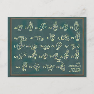 Carte Postale Alphabet manuel américain ASL